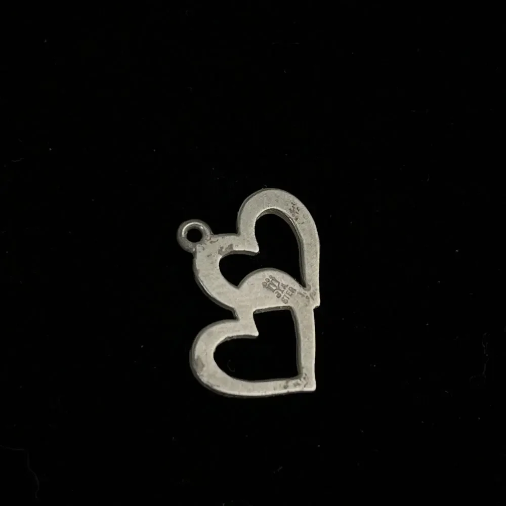 James Avery Sterling Silver 925 Double 2 Linked Hearts Charm